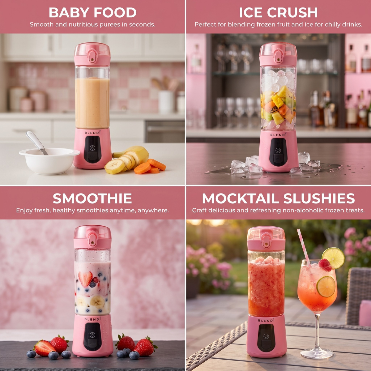 Portable Blender USB-C Rechargeable – BLENDi Pro+ 120W, 17oz, Crushes Ice, 10 Colors