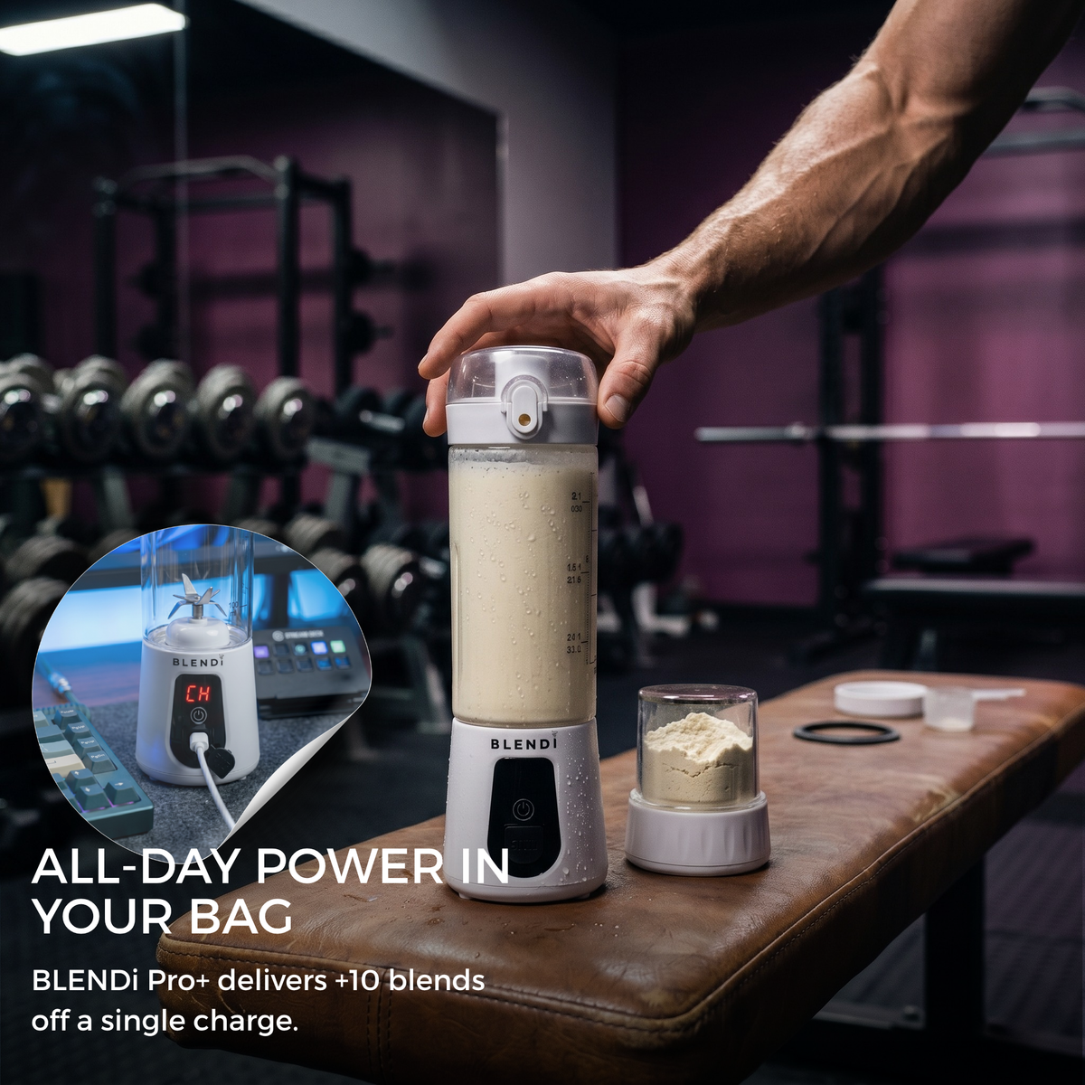 Portable Blender USB-C Rechargeable – BLENDi Pro+ 120W, 17oz, Crushes Ice, 10 Colors