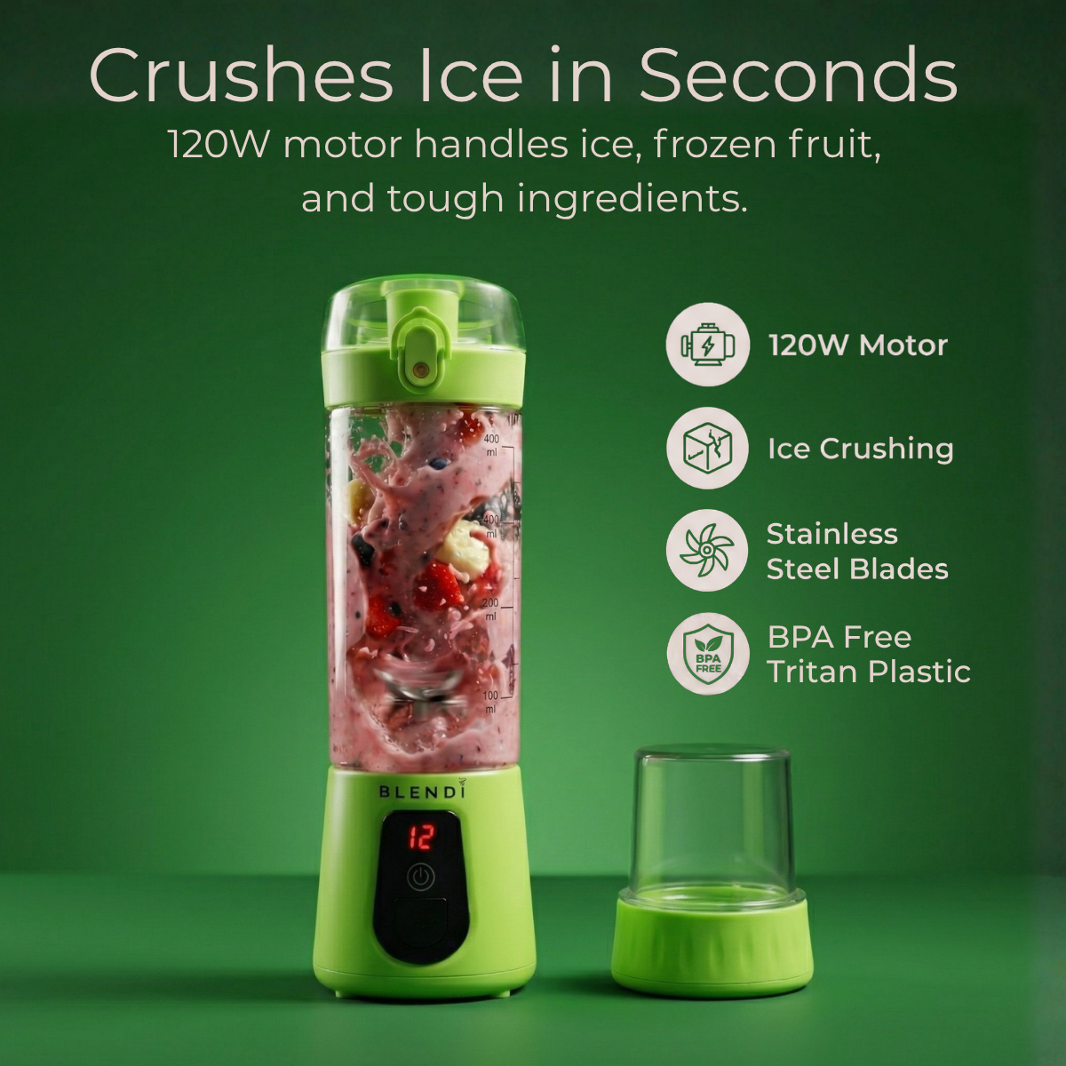 Portable Blender USB-C Rechargeable – BLENDi Pro+ 120W, 17oz, Crushes Ice, 10 Colors
