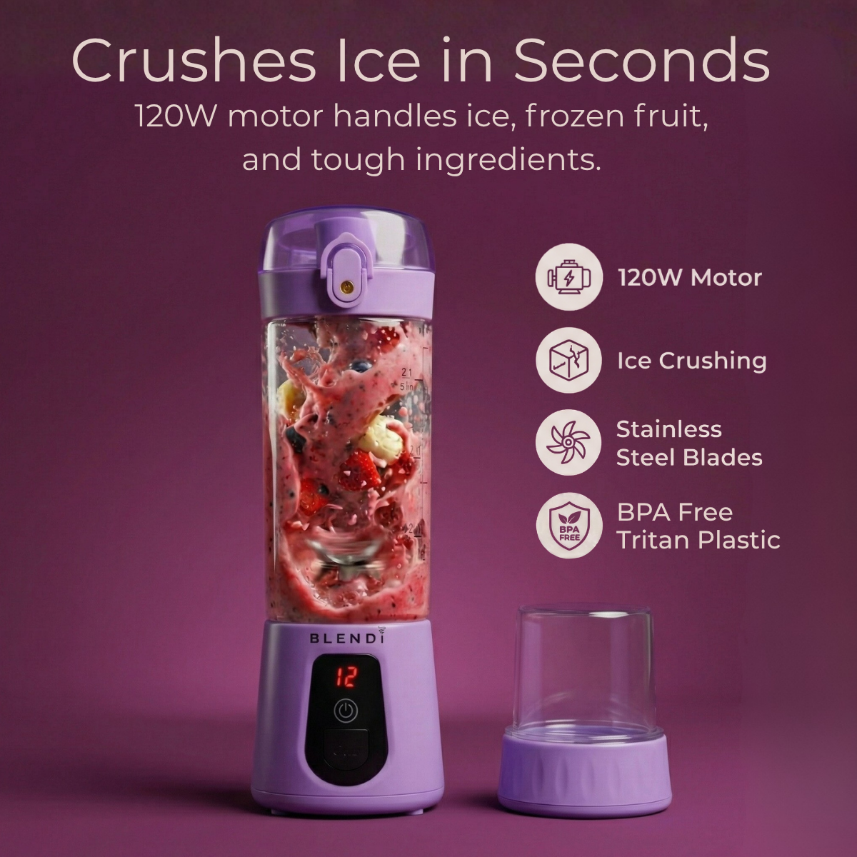 Portable Blender USB-C Rechargeable – BLENDi Pro+ 120W, 17oz, Crushes Ice, 10 Colors