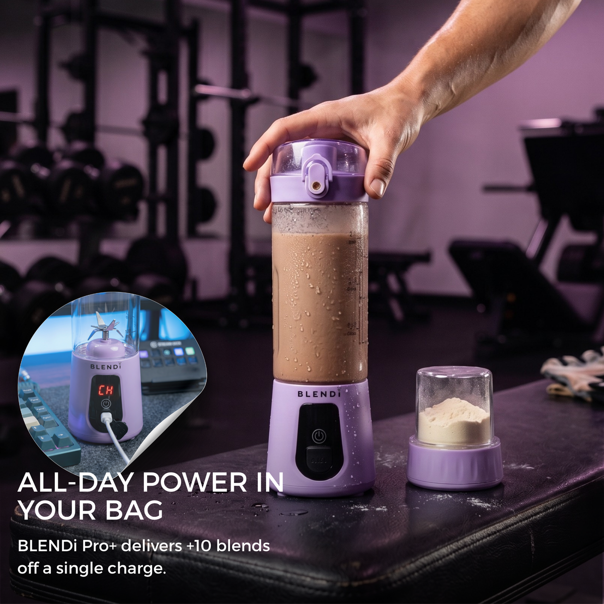 Portable Blender USB-C Rechargeable – BLENDi Pro+ 120W, 17oz, Crushes Ice, 10 Colors