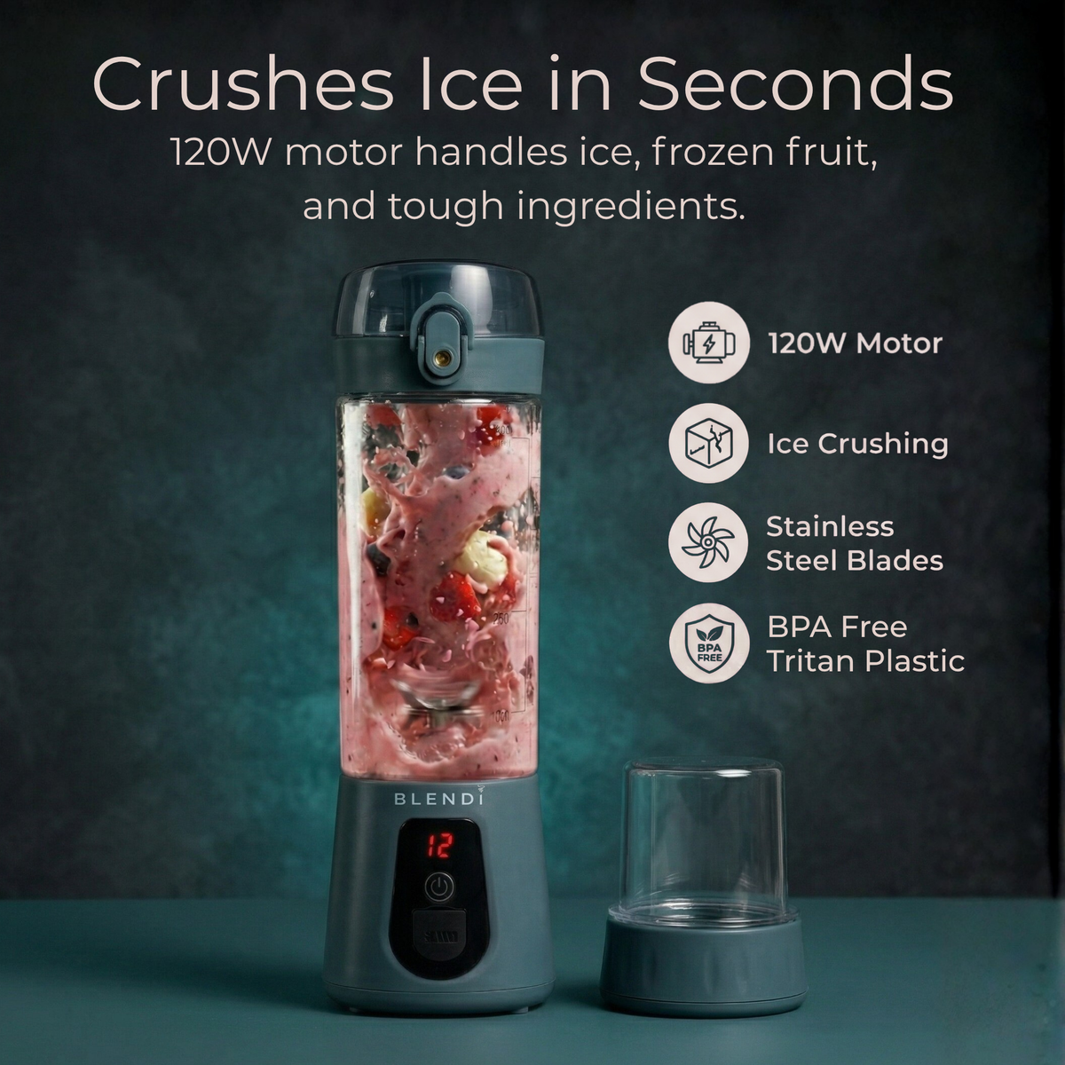 Portable Blender USB-C Rechargeable – BLENDi Pro+ 120W, 17oz, Crushes Ice, 10 Colors
