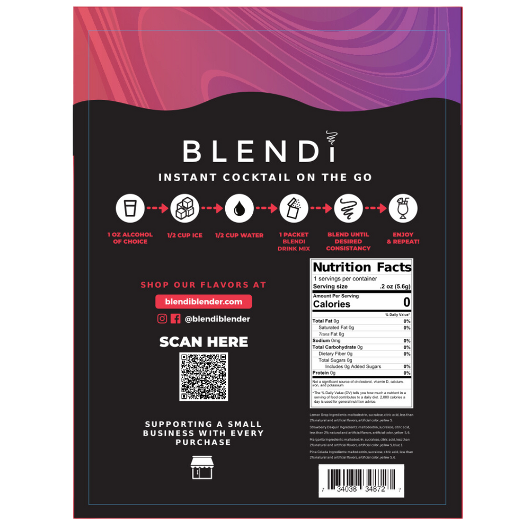Zero-Calorie Mocktail Mixer Packets – BLENDi Skinny Mixes, Sugar-Free, 6-Count Pack