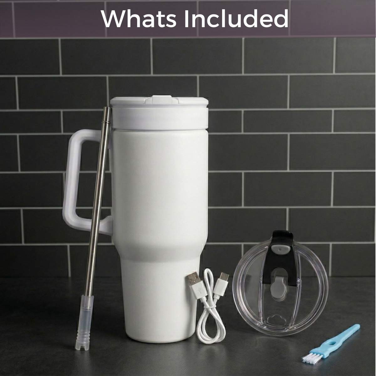 Insulated Portable Blender USB-C – BLENDi Steel 180W, 21oz, Crushes Ice, Keeps Cold 24hrs